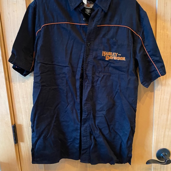 Other - Harley Davidson short sleeve dress shirt with embroidery emblem